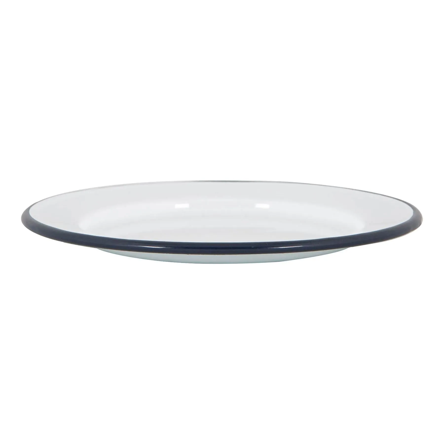 20cm White Enamel Side Plates - Pack of Six - By Argon Tableware