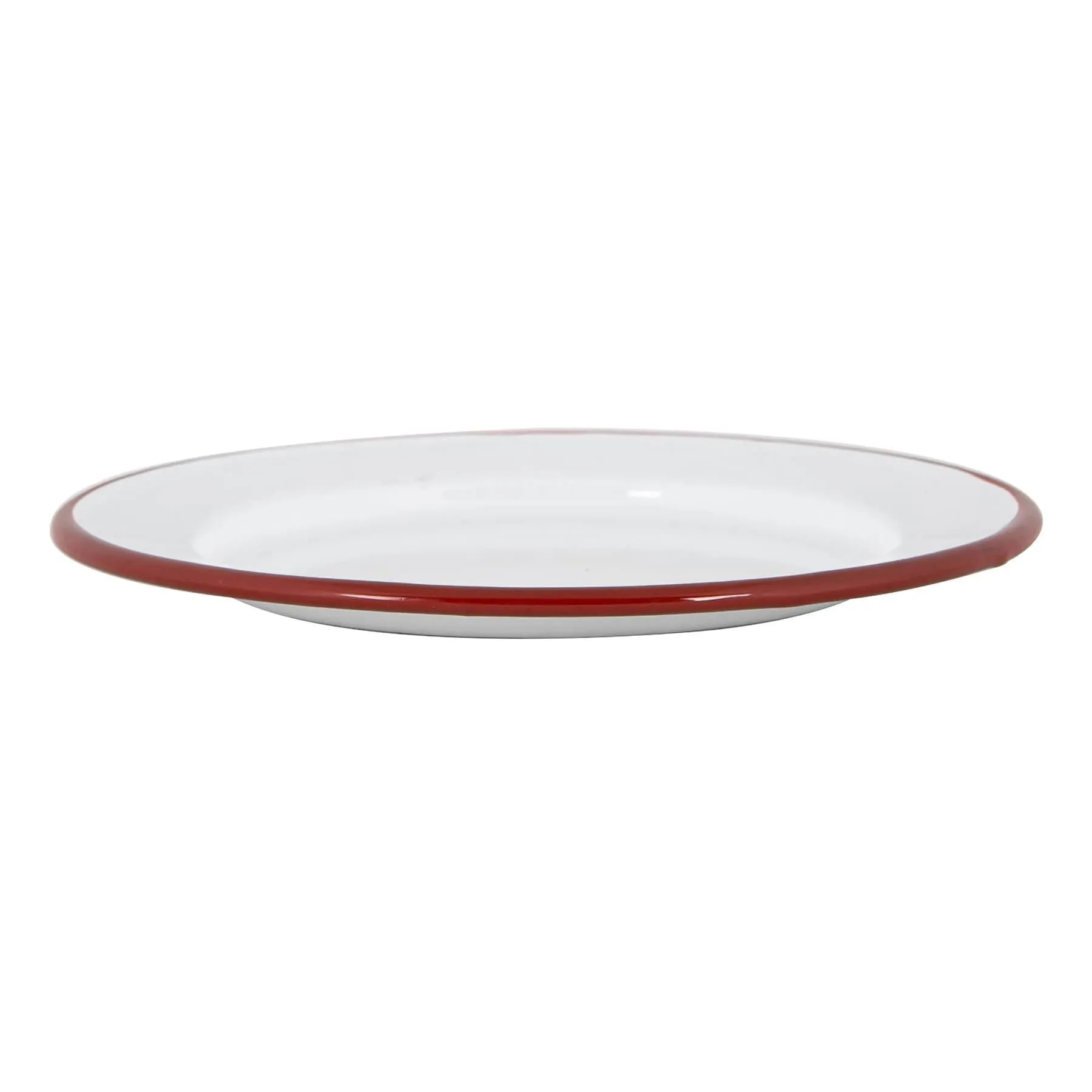 20cm White Enamel Side Plates - Pack of Six - By Argon Tableware