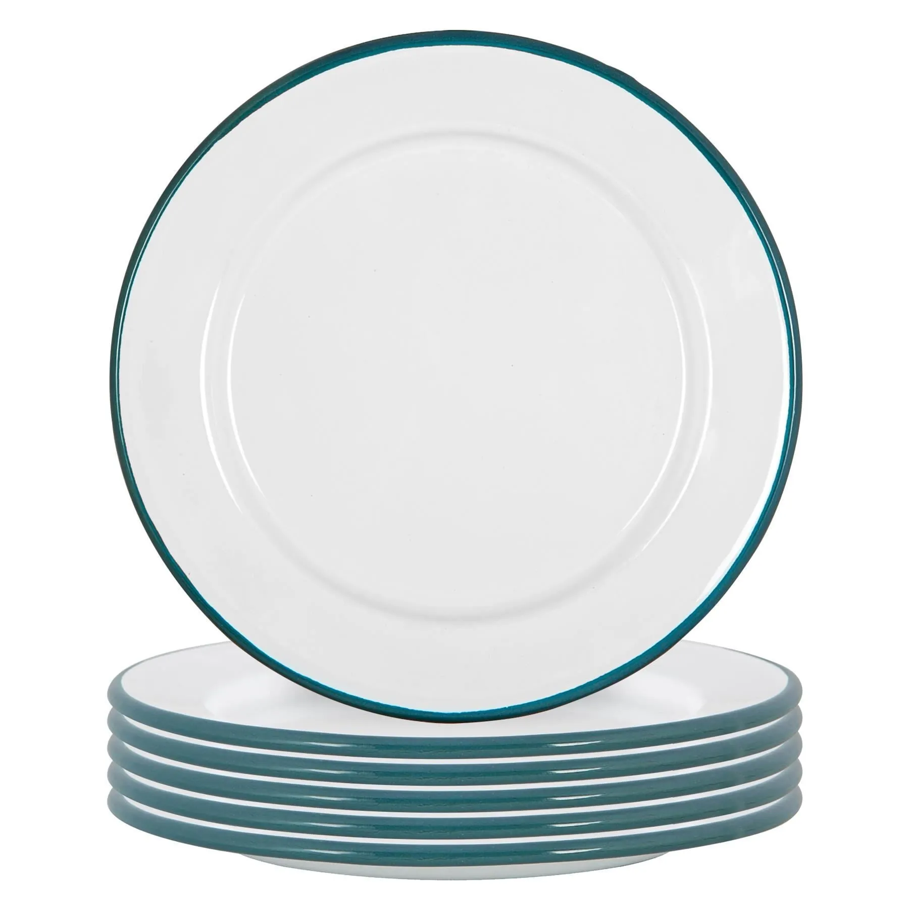 20cm White Enamel Side Plates - Pack of Six - By Argon Tableware