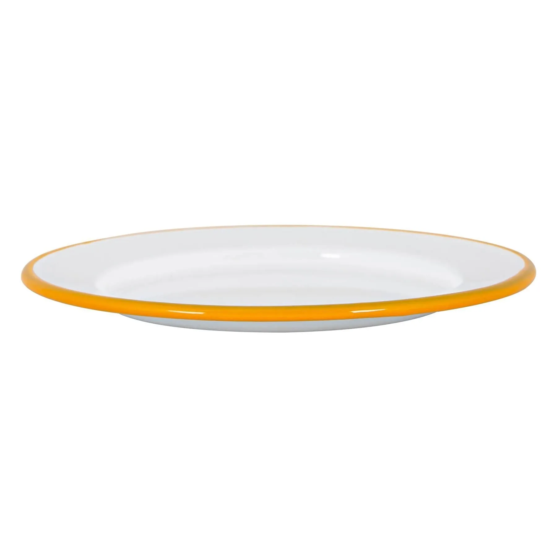 20cm White Enamel Side Plates - Pack of Six - By Argon Tableware