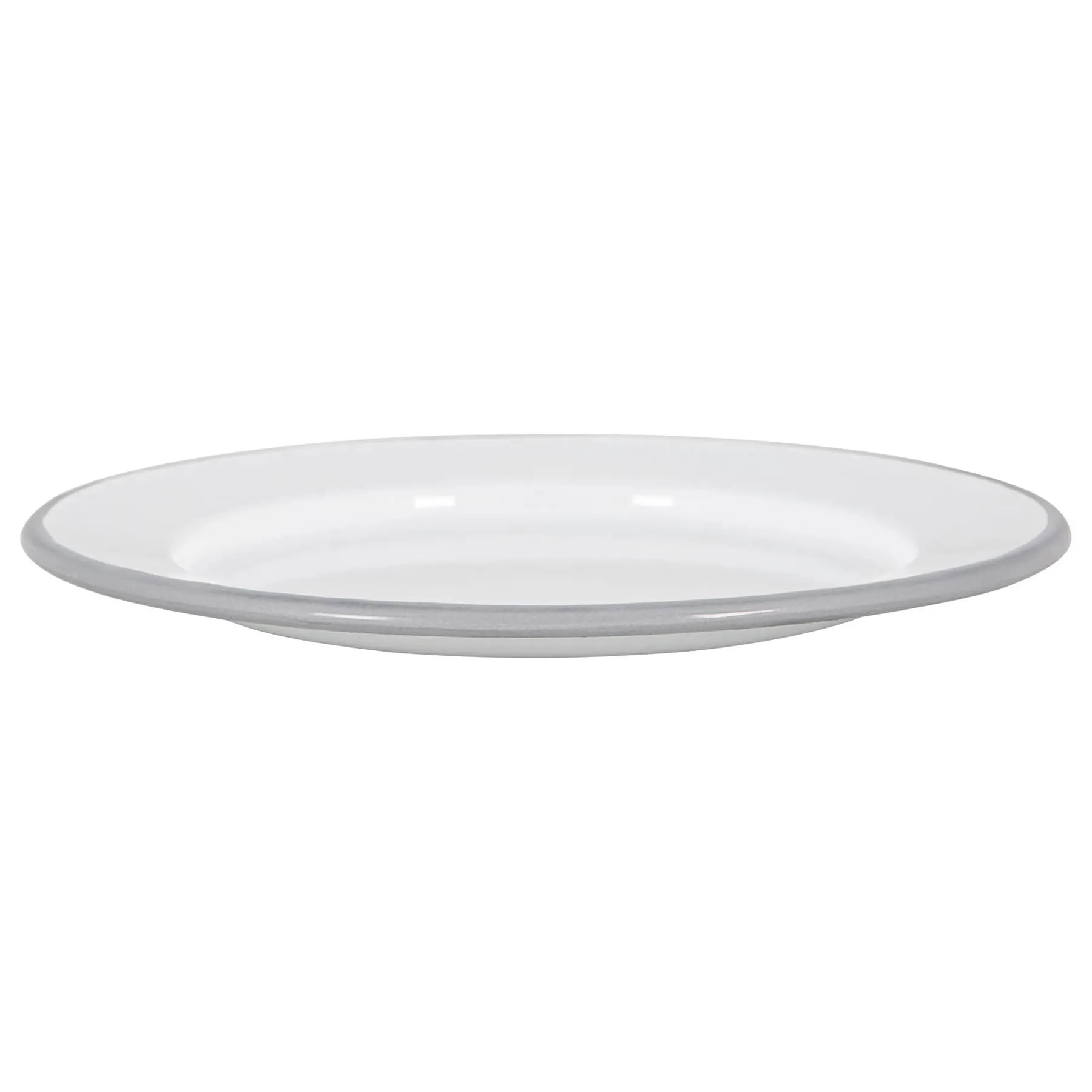 20cm White Enamel Side Plates - Pack of Six - By Argon Tableware