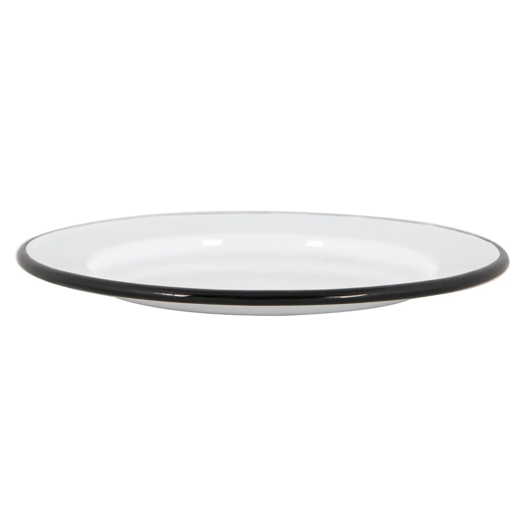 20cm White Enamel Side Plates - Pack of Six - By Argon Tableware