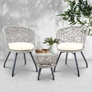 3PC UV-Resistant Outdoor Rattan Bistro Set - Gardeon