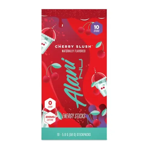 Alani Nu Energy Stick Packets, Cherry Slush 10 Sticks Per Pack