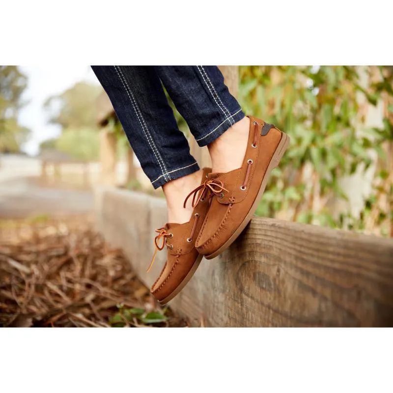 Ariat Antigua Ladies Deck Shoe - Walnut