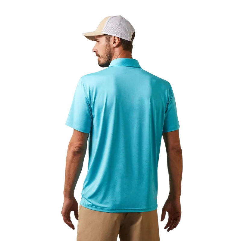 Ariat Men's Peacock Blue Charger 2.0 Fitted Polo