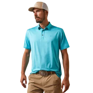 Ariat Men's Peacock Blue Charger 2.0 Fitted Polo