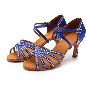 Bachata Dance Shoes Diamante Blue Dance Shoes