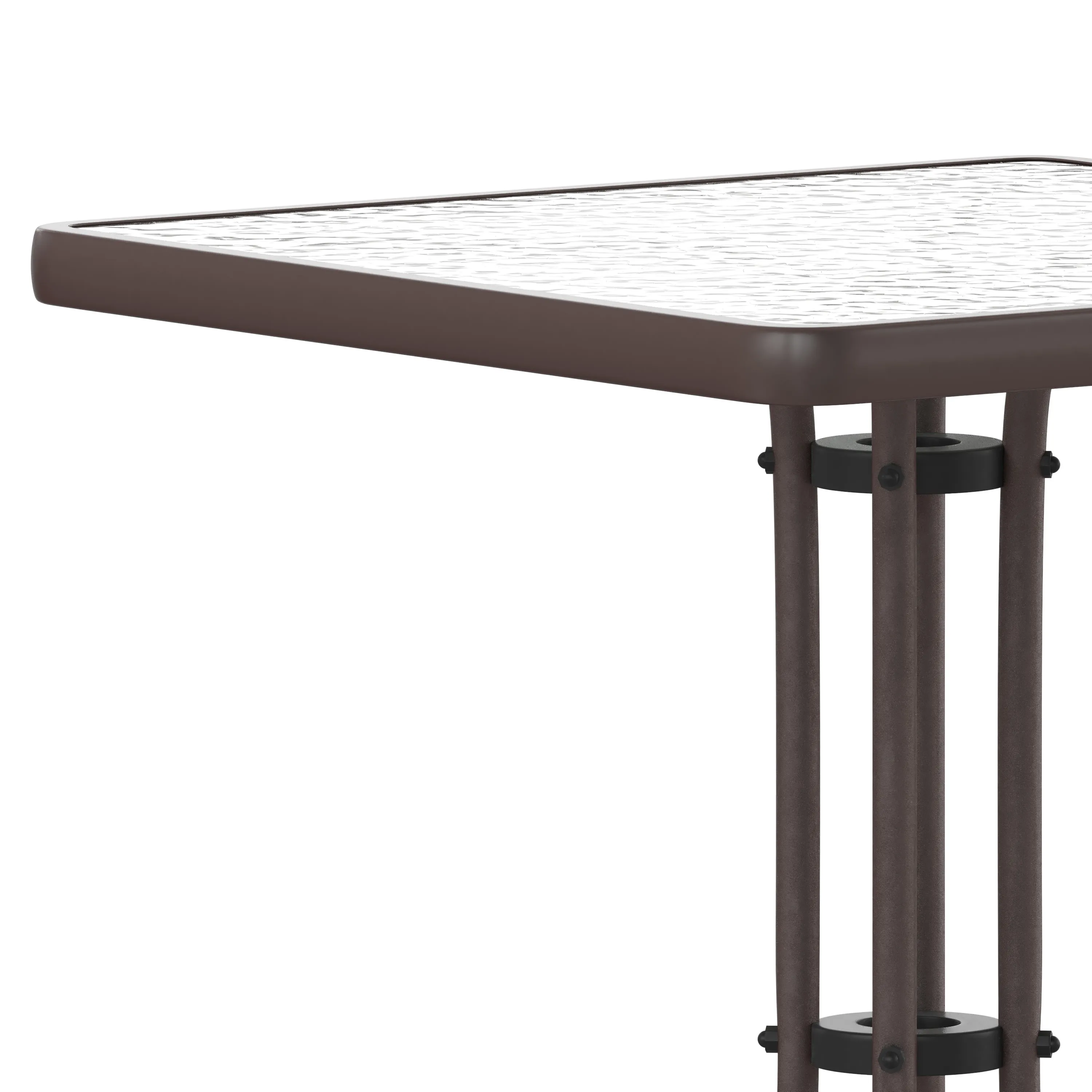 Barker 23.5'' Square Tempered Glass Metal Table