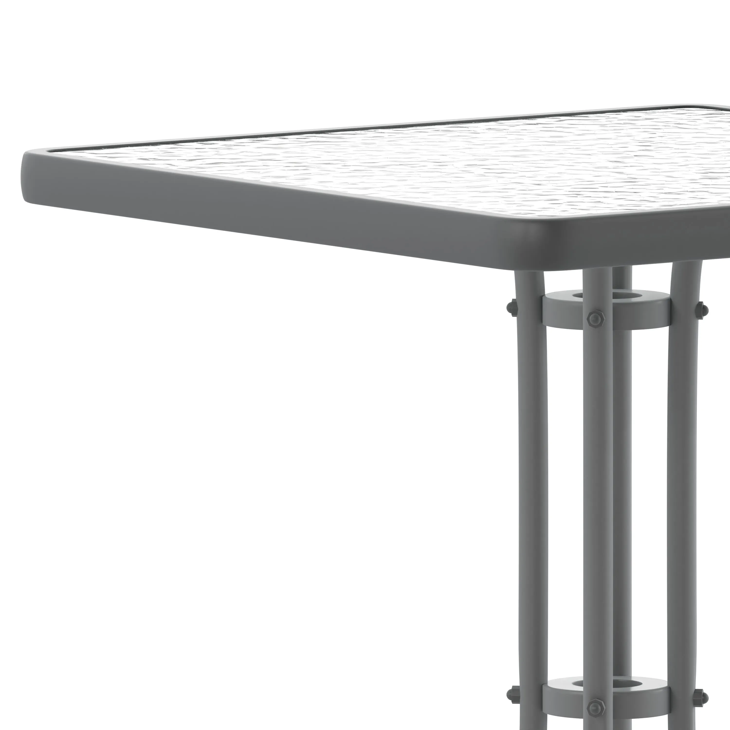 Barker 23.5'' Square Tempered Glass Metal Table