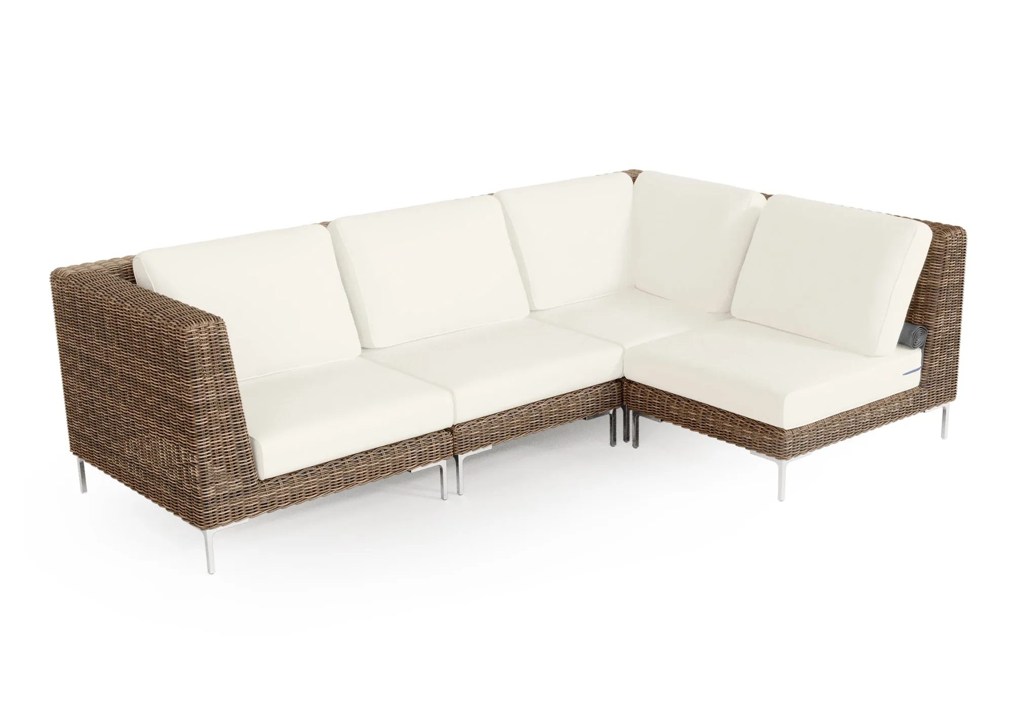 Brown Wicker Outdoor L Sectional - 4 Seat