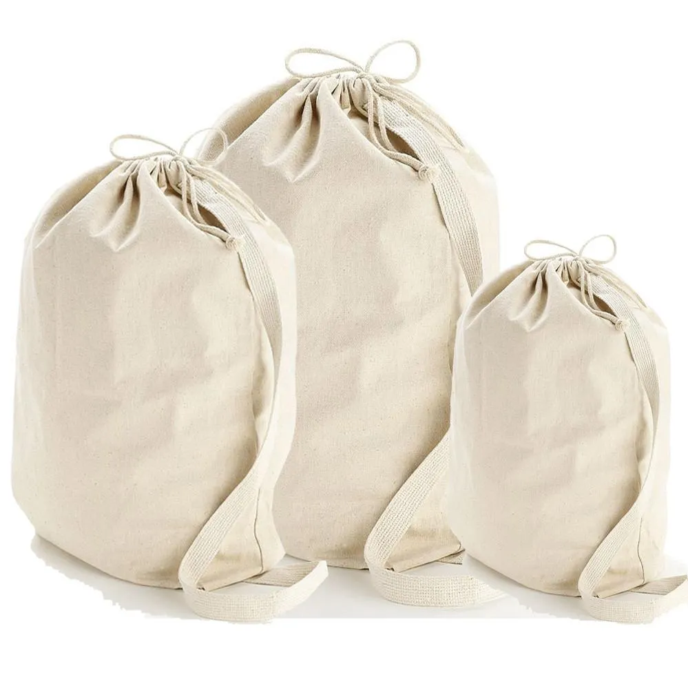 Bulk Heavy Canvas Santa Sacks Bags W/Shoulder Strap