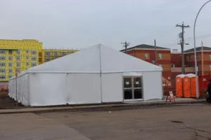 Clearspan Tent, 9M X 55M Plain Walls