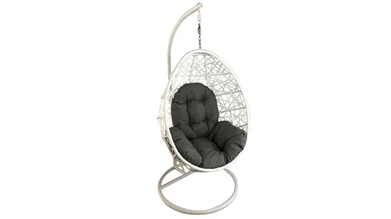 Duoyes Swing Chair, Wicker Swing Single, H100-W80-D60cm Basket, Steel Frame with Cushion