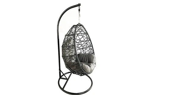 Duoyes Swing Chair, Wicker Swing Single, H100-W80-D60cm Basket, Steel Frame with Cushion