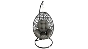 Duoyes Swing Chair, Wicker Swing Single, H100-W80-D60cm Basket, Steel Frame with Cushion