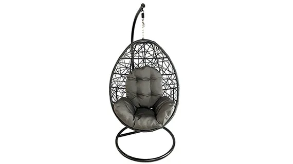 Duoyes Swing Chair, Wicker Swing Single, H100-W80-D60cm Basket, Steel Frame with Cushion