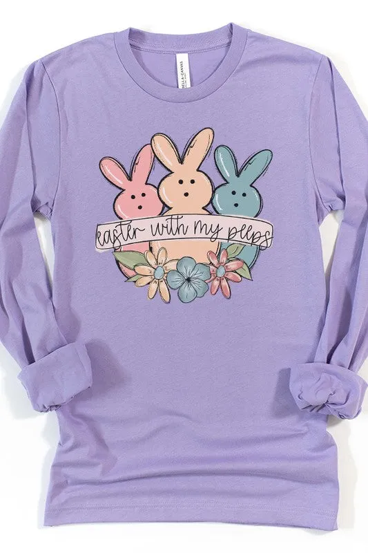 Easter With My Peeps Bunnies Long Sleeve Top