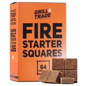 Fire Starter Squares - 64 Pieces Natural Fire Starters For Fireplace