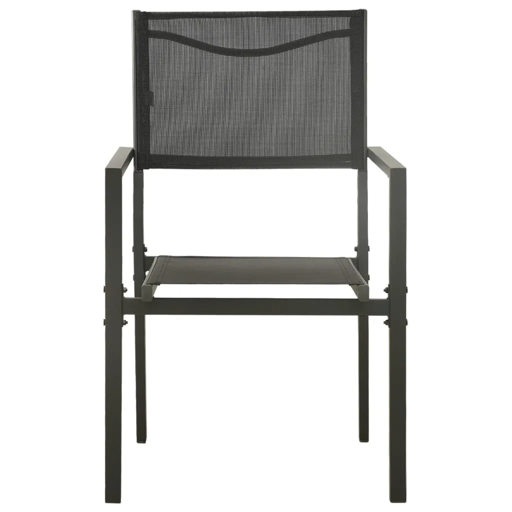 Garden Chairs 4 pcs Textilene and Steel Black and Anthracite