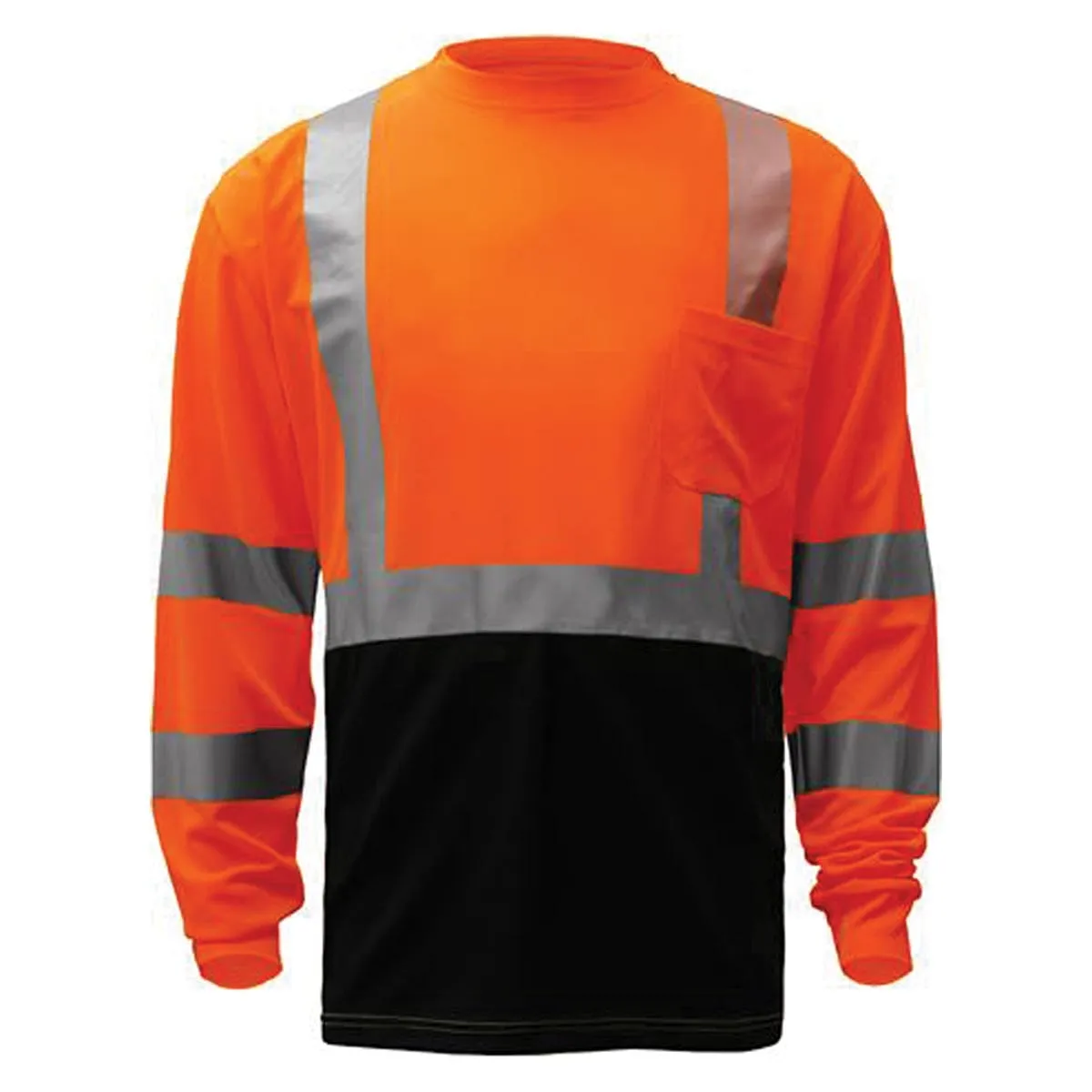 GSS Safety ANSI 3 Long Sleeve Hi-Vis T-Shirt with Black Bottom