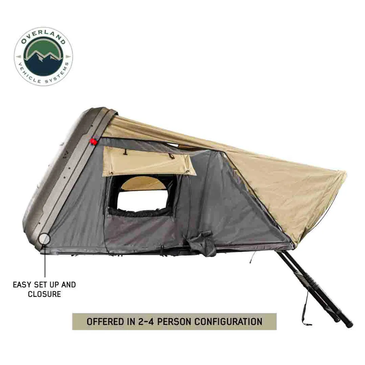 HD Bundu Hard Shell Roof Top Tent-Grey Body & Green Rainfly