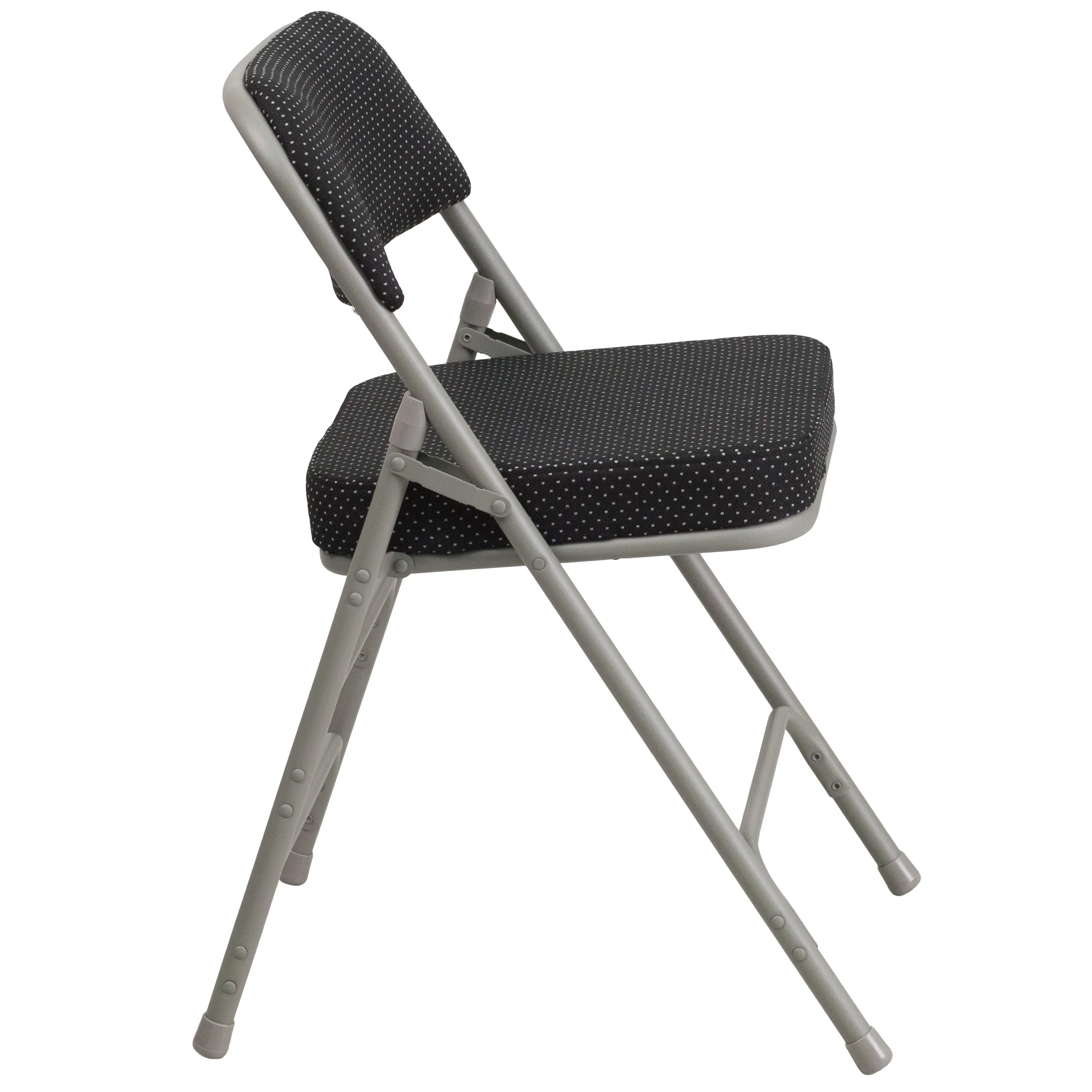 HERCULES Series 18"W Premium Curved Triple Braced & Hinged Fabric Upholstered Metal Folding Chair