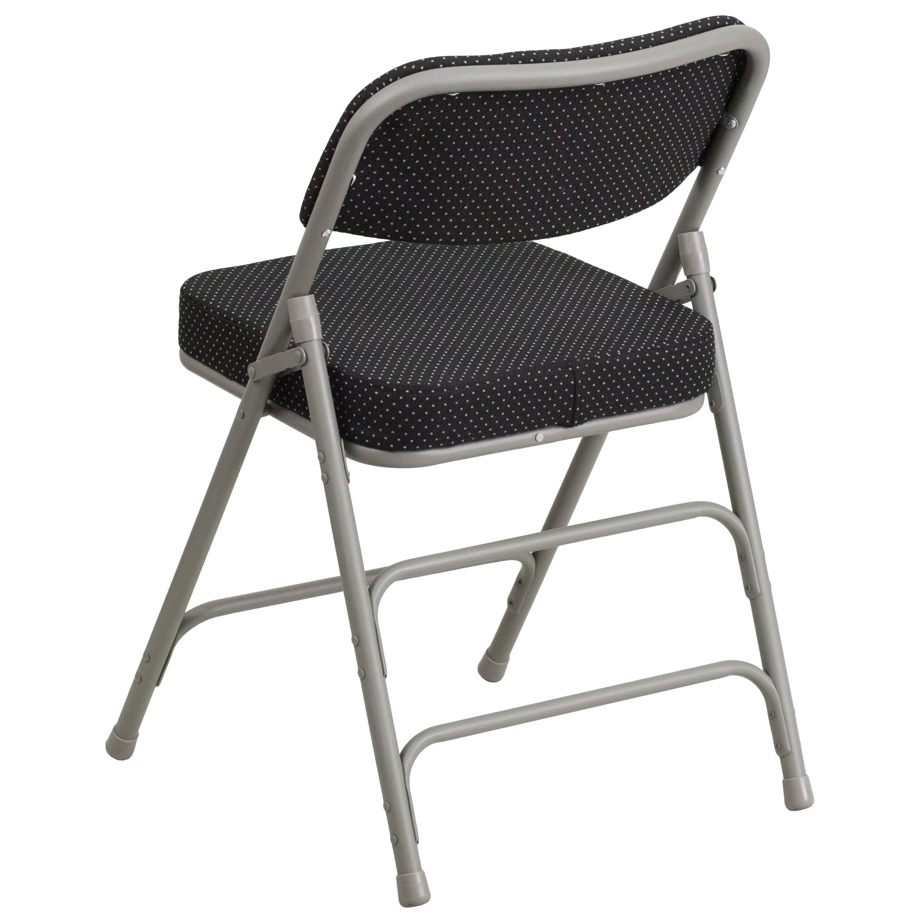 HERCULES Series 18"W Premium Curved Triple Braced & Hinged Fabric Upholstered Metal Folding Chair