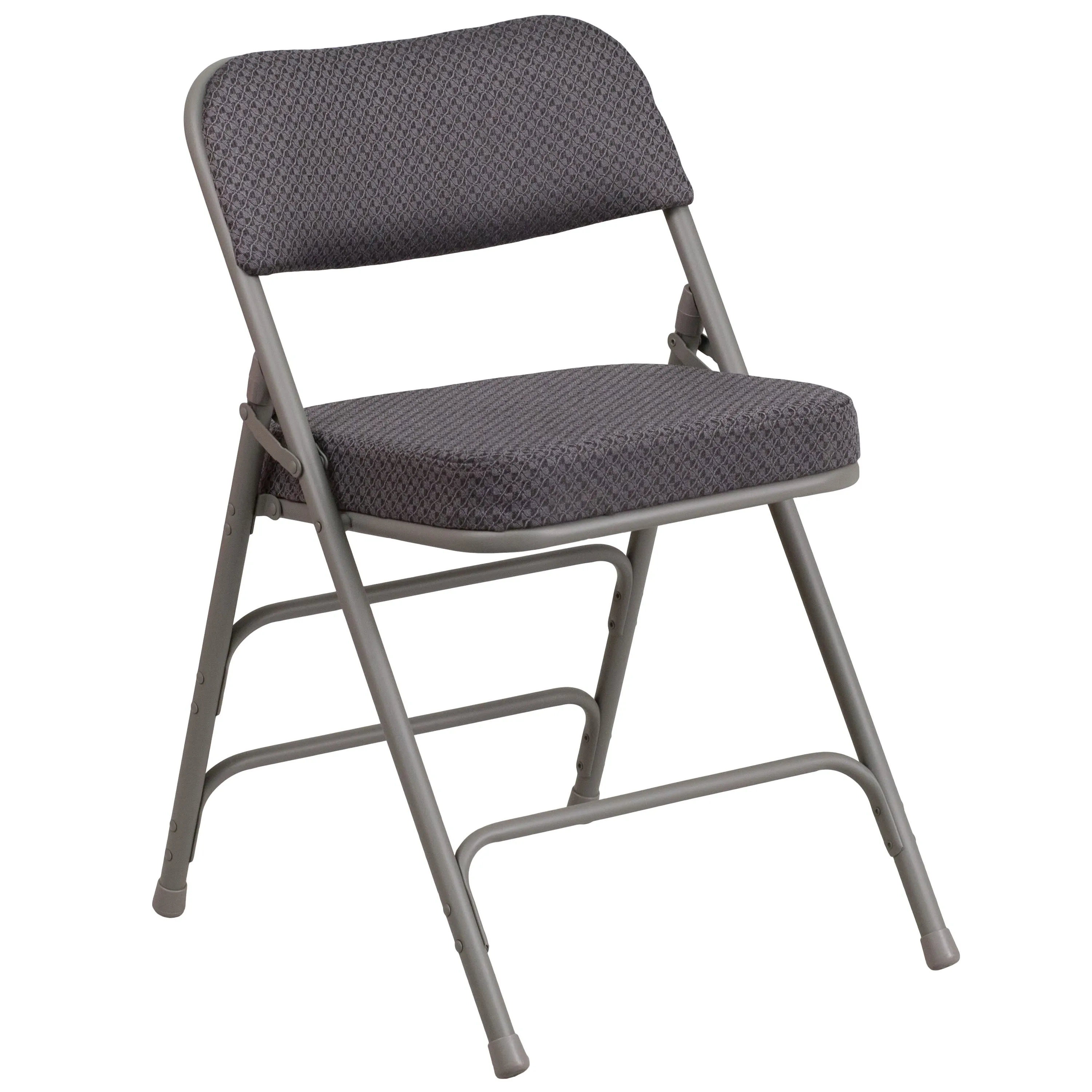 HERCULES Series 18"W Premium Curved Triple Braced & Hinged Fabric Upholstered Metal Folding Chair