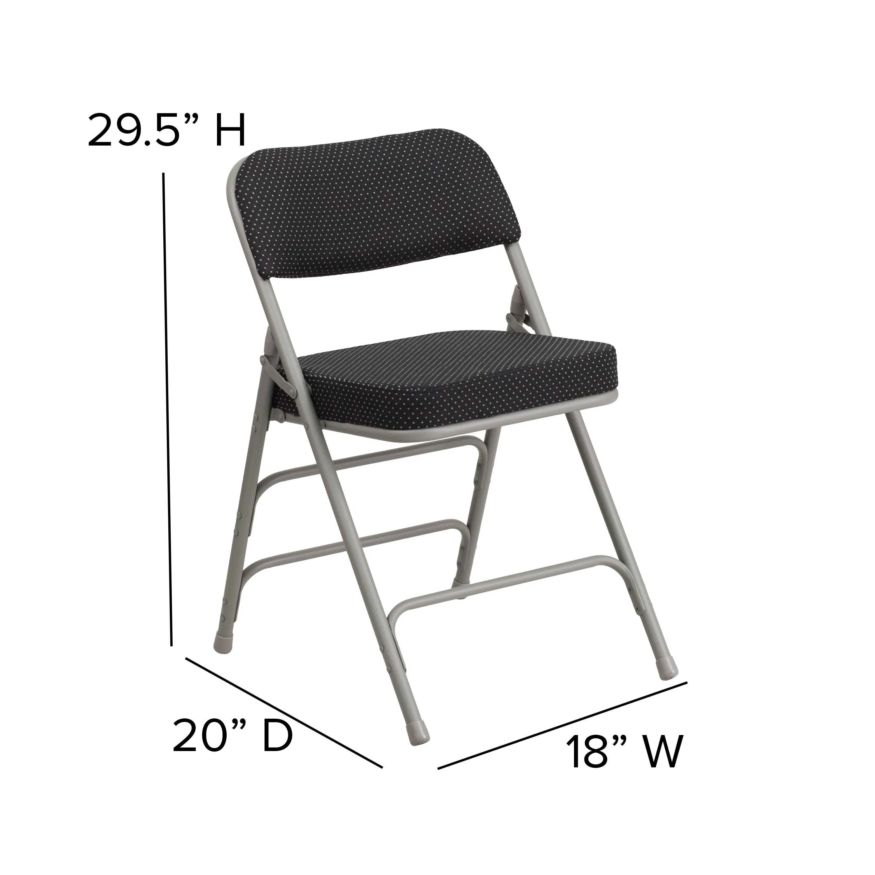 HERCULES Series 18"W Premium Curved Triple Braced & Hinged Fabric Upholstered Metal Folding Chair