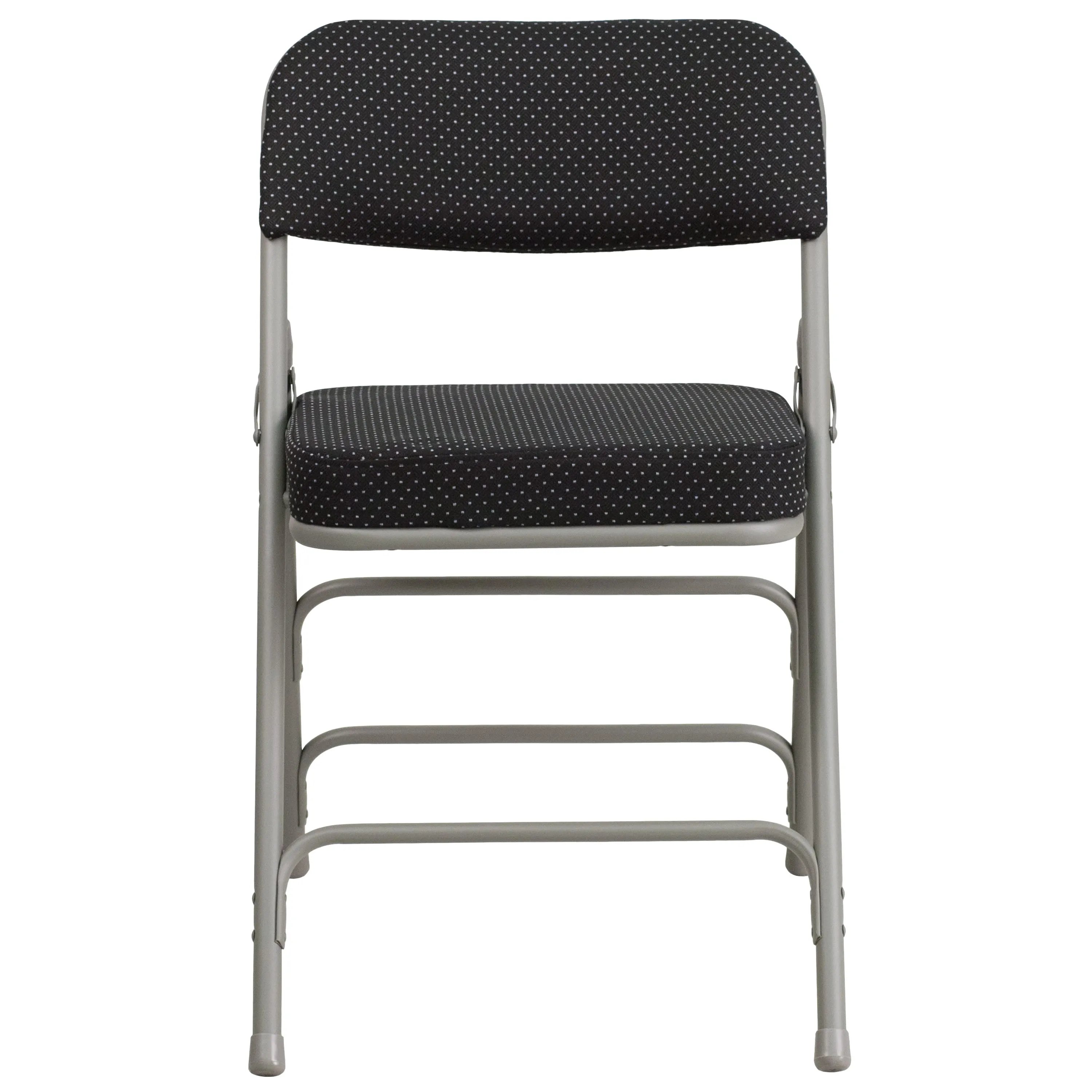 HERCULES Series 18"W Premium Curved Triple Braced & Hinged Fabric Upholstered Metal Folding Chair