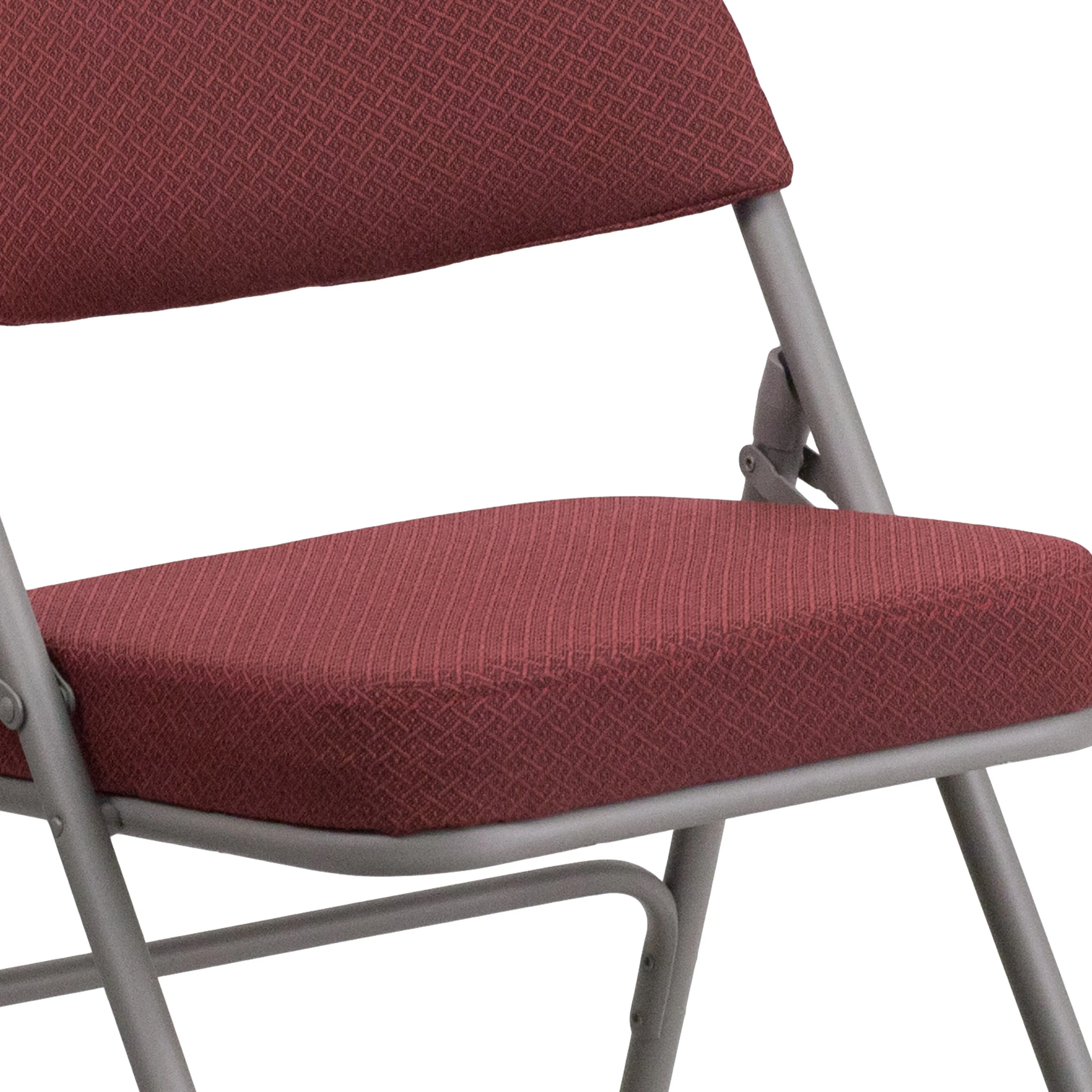 HERCULES Series 18"W Premium Curved Triple Braced & Hinged Fabric Upholstered Metal Folding Chair