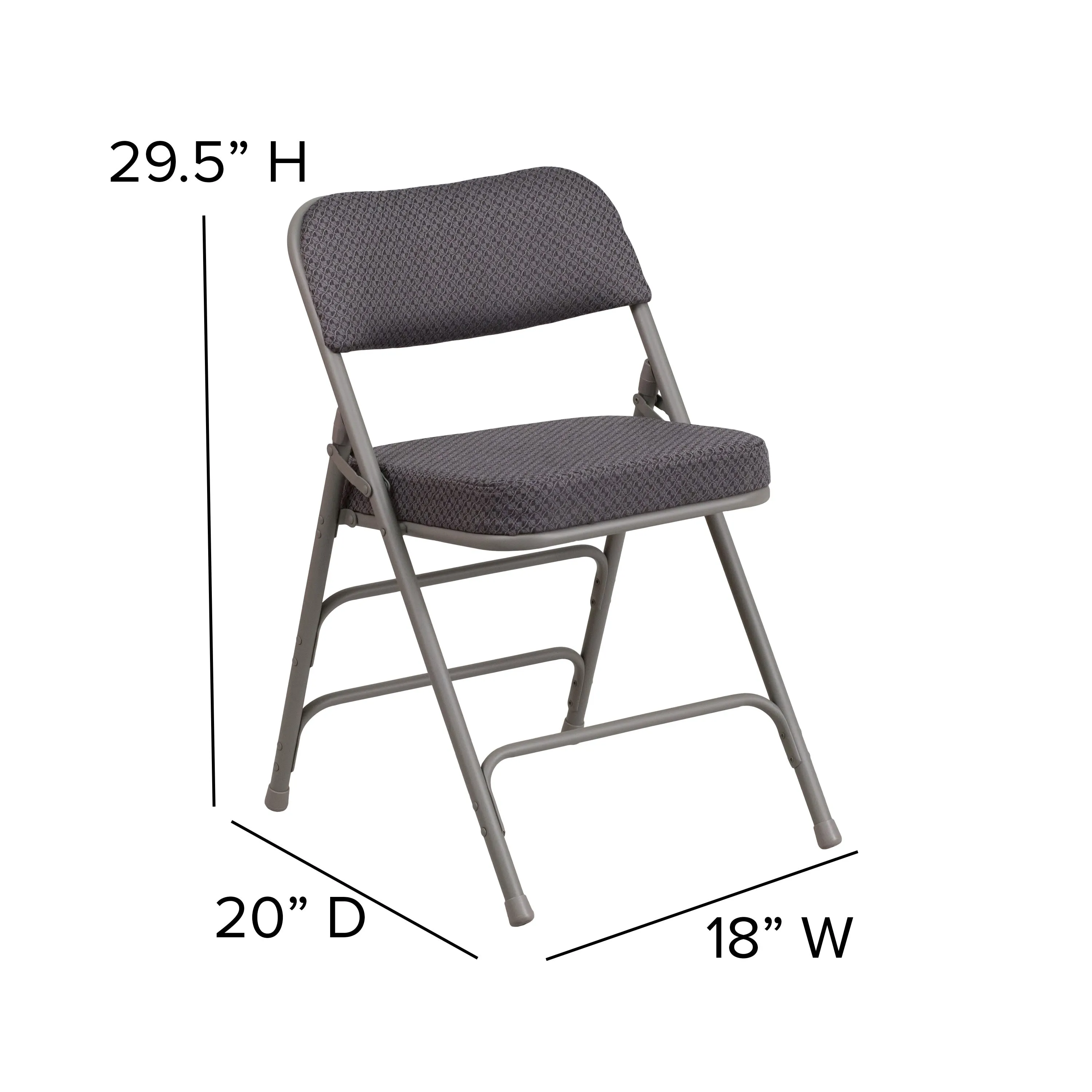 HERCULES Series 18"W Premium Curved Triple Braced & Hinged Fabric Upholstered Metal Folding Chair