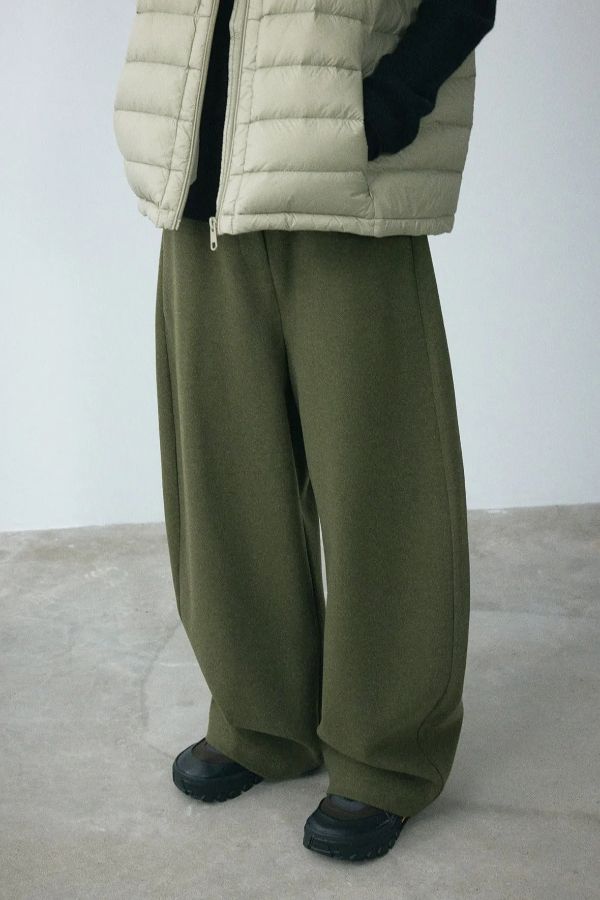 High-waisted wool-like texture versatile big pants | 3 color