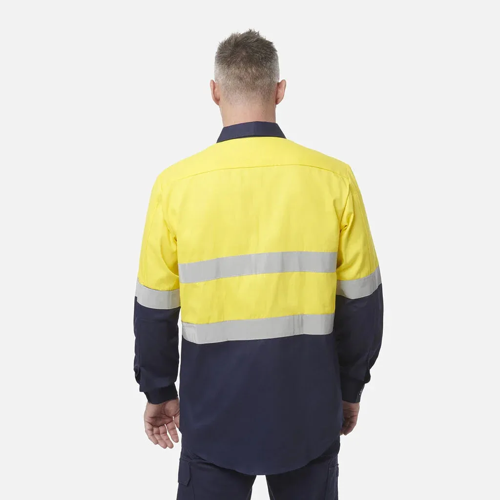 King Gee Originals Hi-Vis Reflective Two Tone Long Sleeve Work Shirt (K54315)