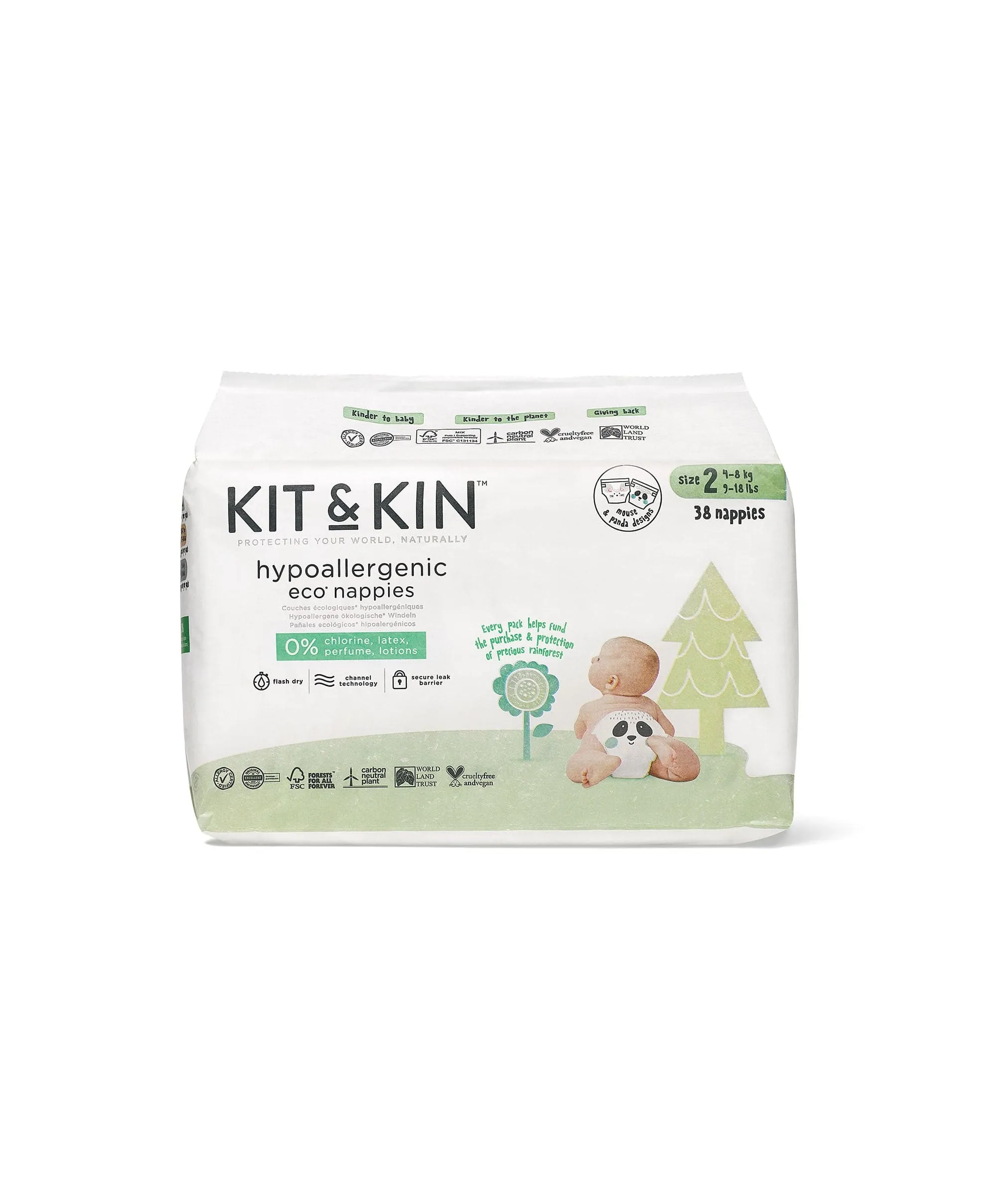 Kit & Kin Eco Nappies Essential Starter Pack - Size 2