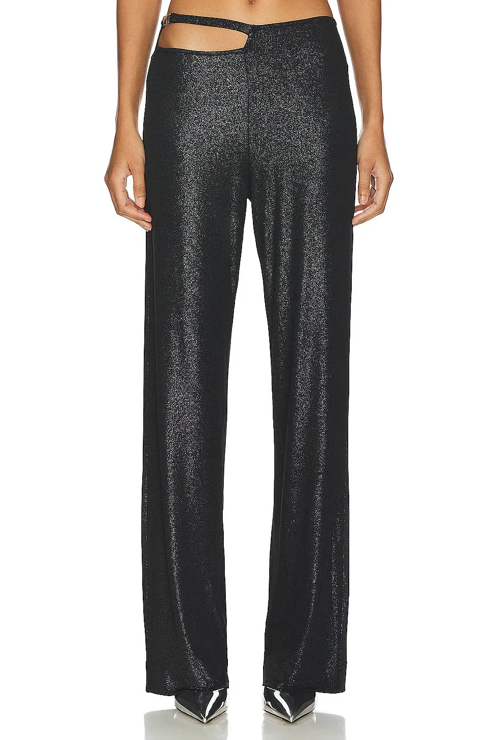 Lama Jouni Buckle Low Waist Pants Shimmer