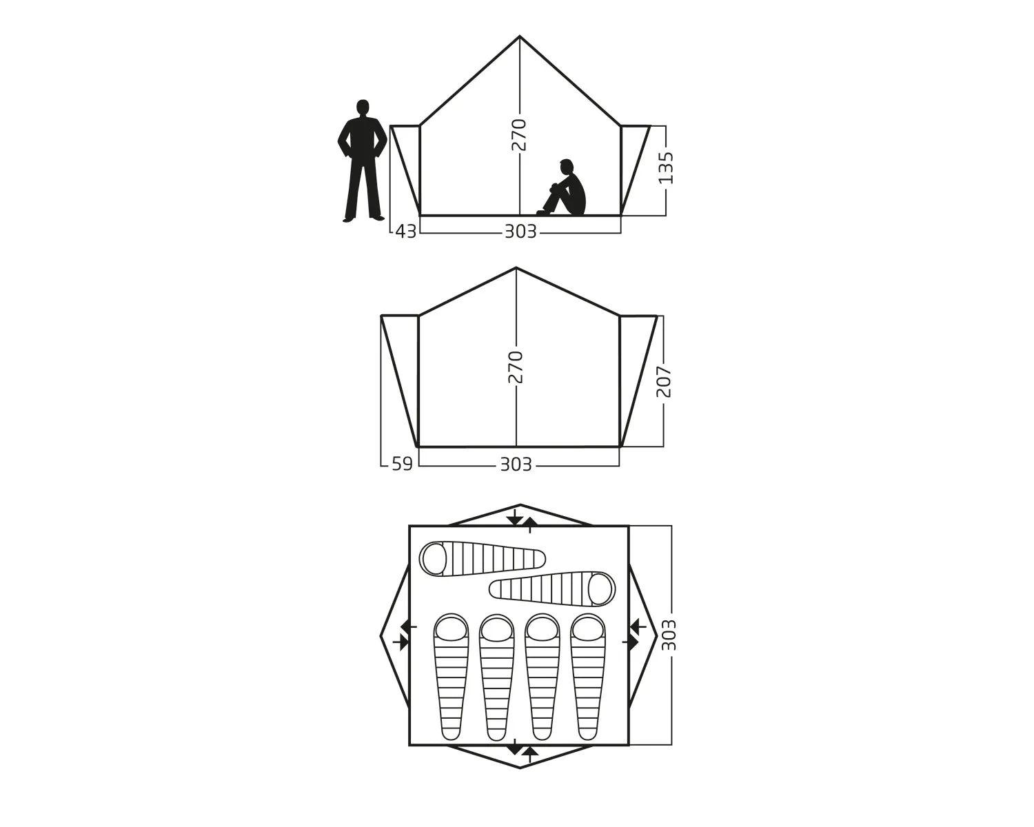 Midgard 9.2 m² glamping tent - 6 person - Natural