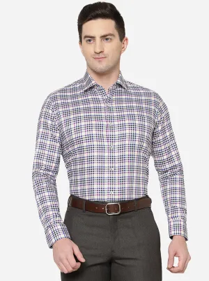 Multicolor Checked Slim Fit Formal Shirt | Metal