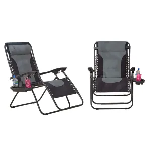 Neo Pair of Grey Outdoor Zero Gravity XL Sun Loungers