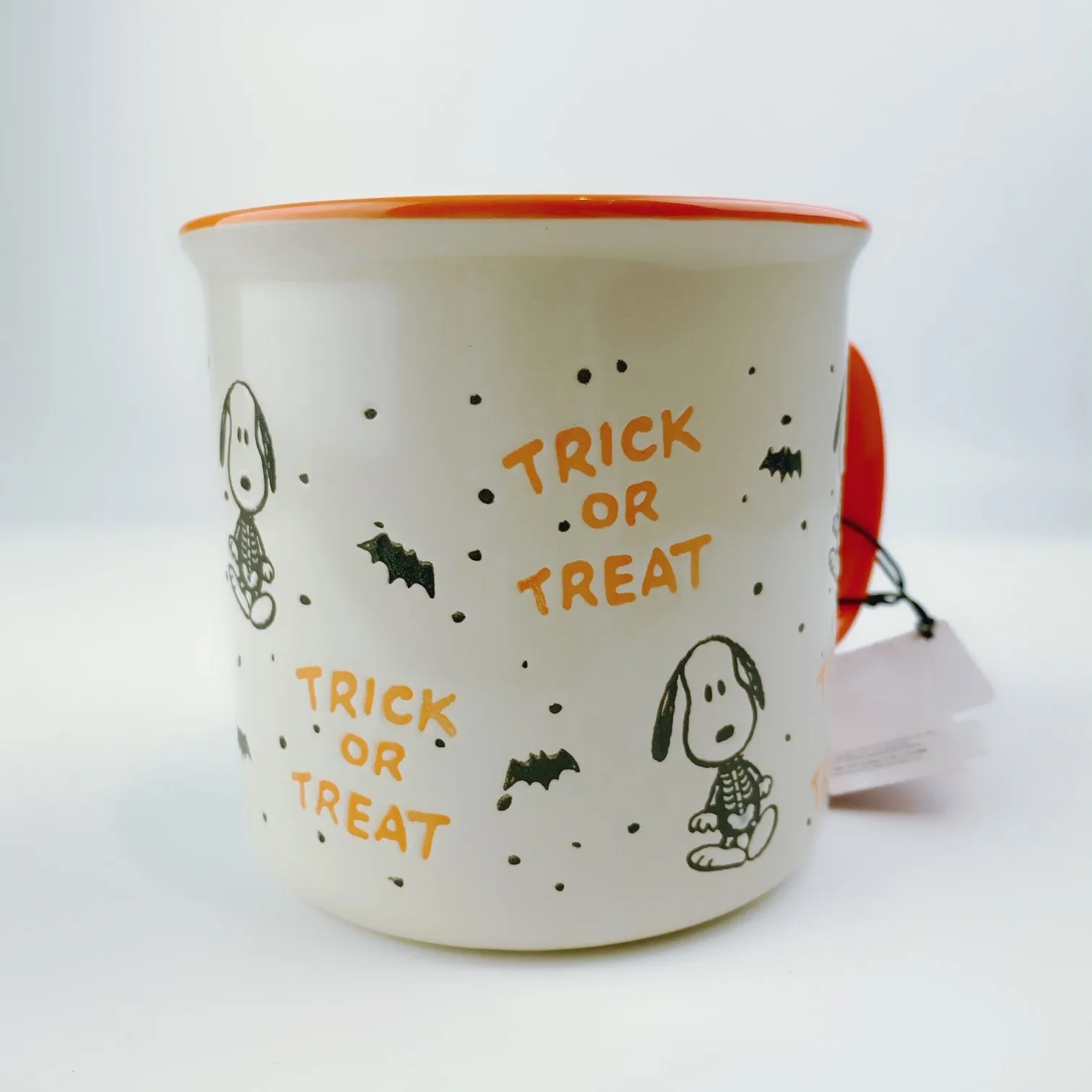 Peanuts Snoopy & Woodstock Skeleton Trick or Treat Large Mug 21 oz Orange