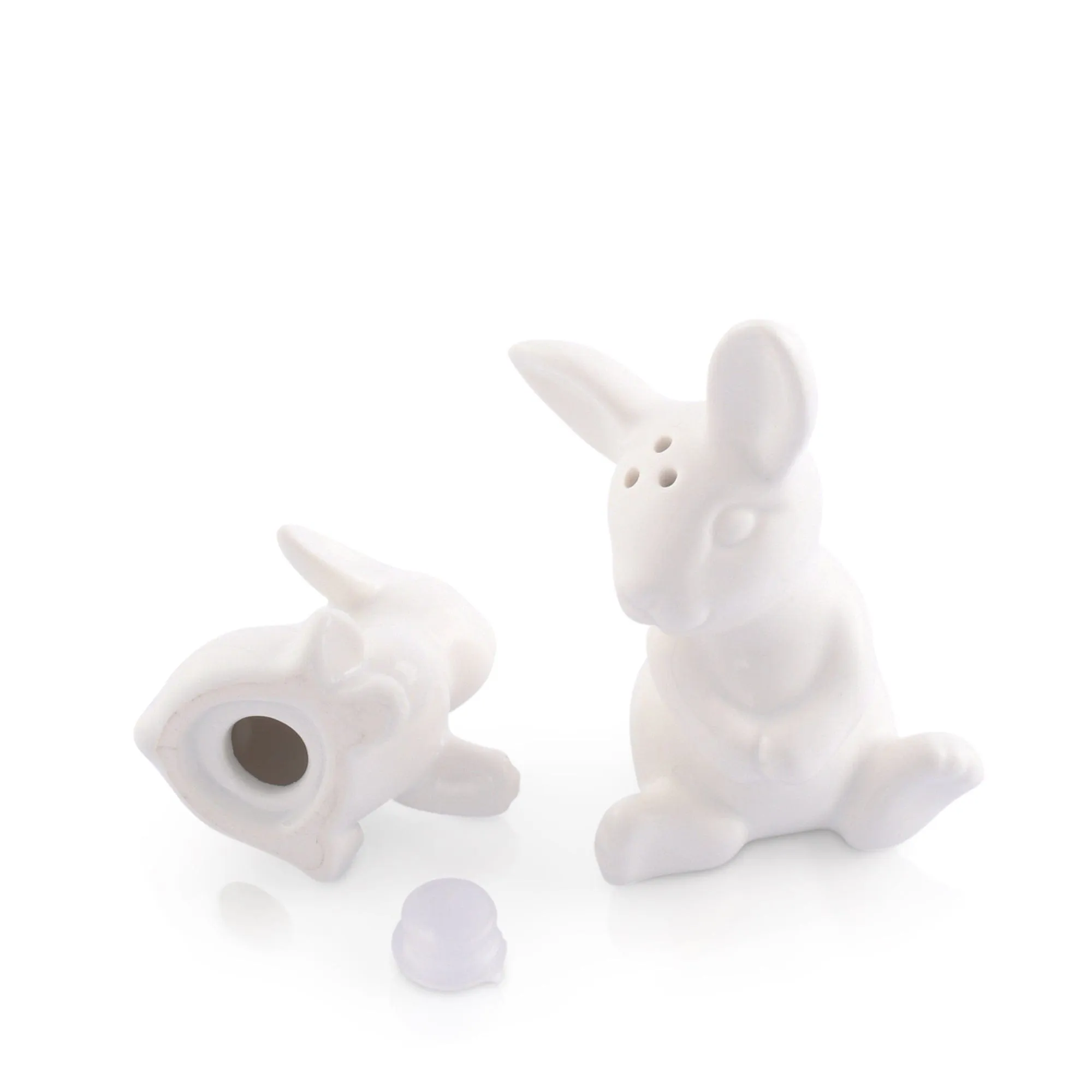 Porcelain Mother and Son Bunny Salt and Pepper