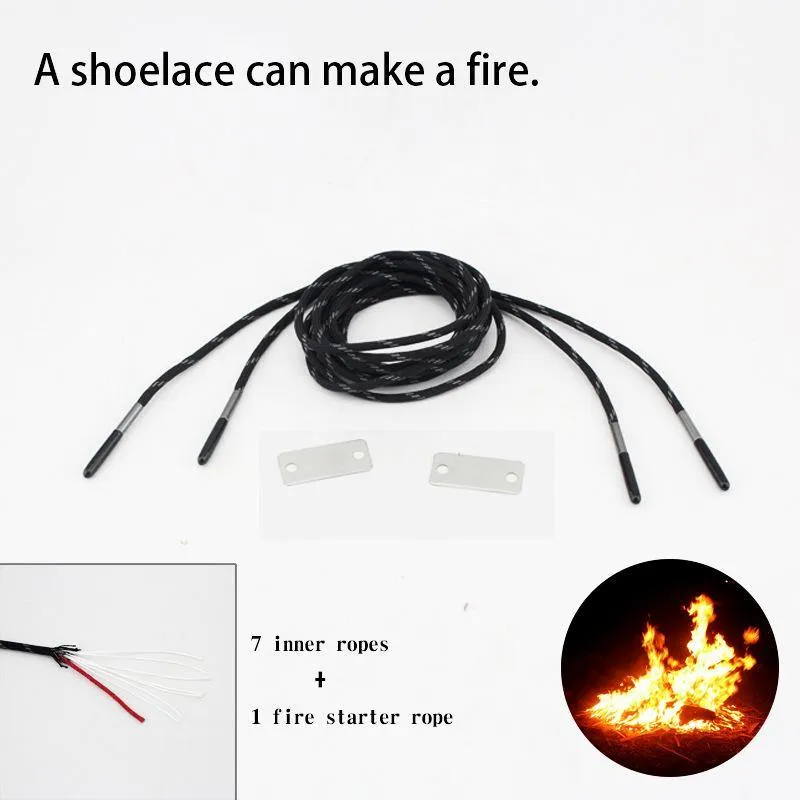 Professional Fire Starter Paracord Shoelaces for Boots with Scraper