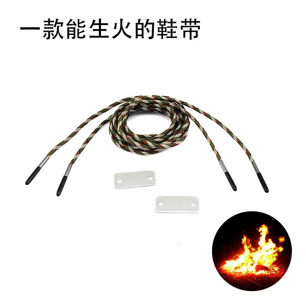 Professional Fire Starter Paracord Shoelaces for Boots with Scraper