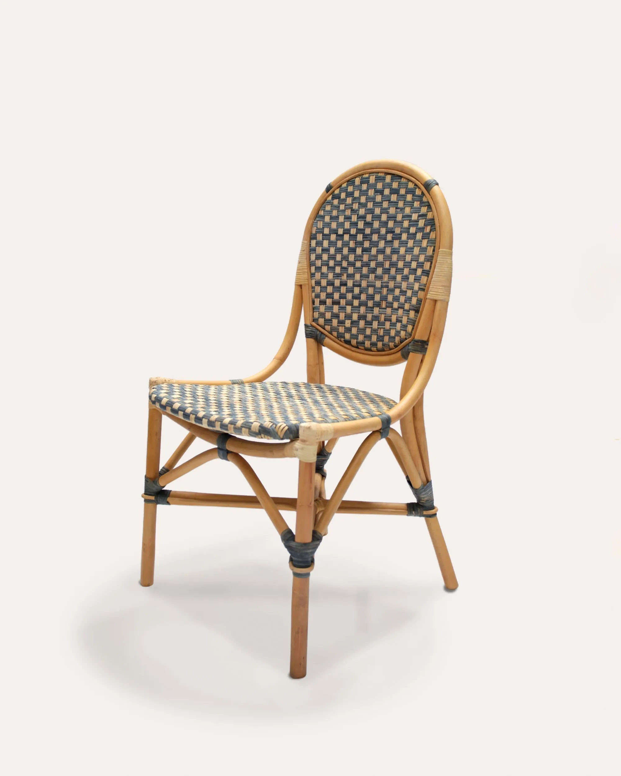 Rattan Dining Chair - Blue