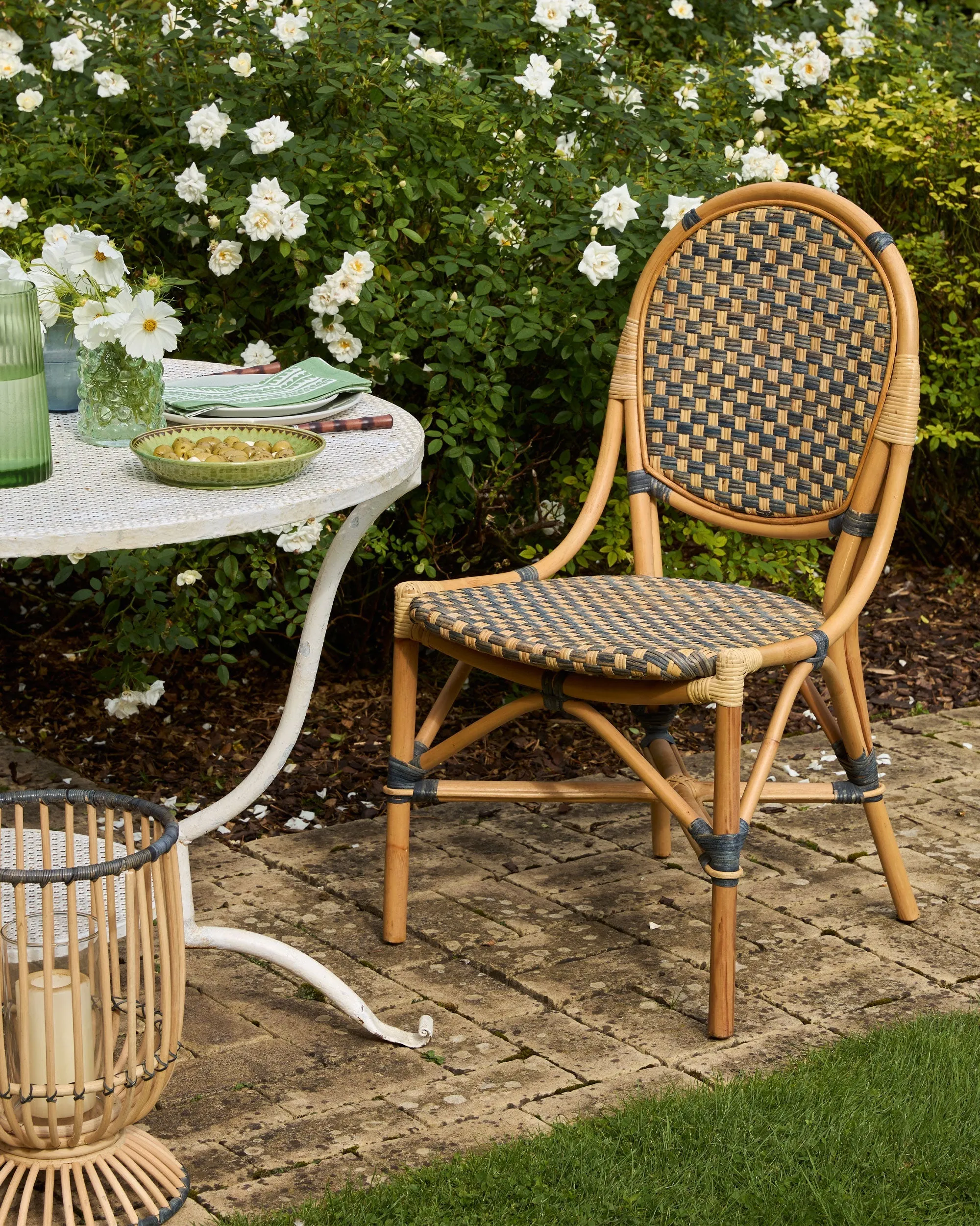 Rattan Dining Chair - Blue