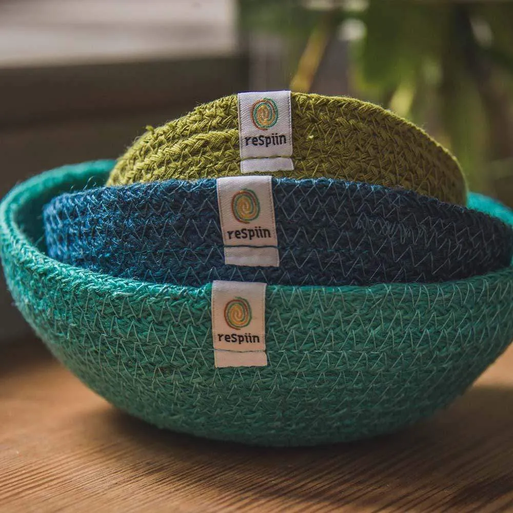 Respiin Jute Mini Bowl Set - Ocean