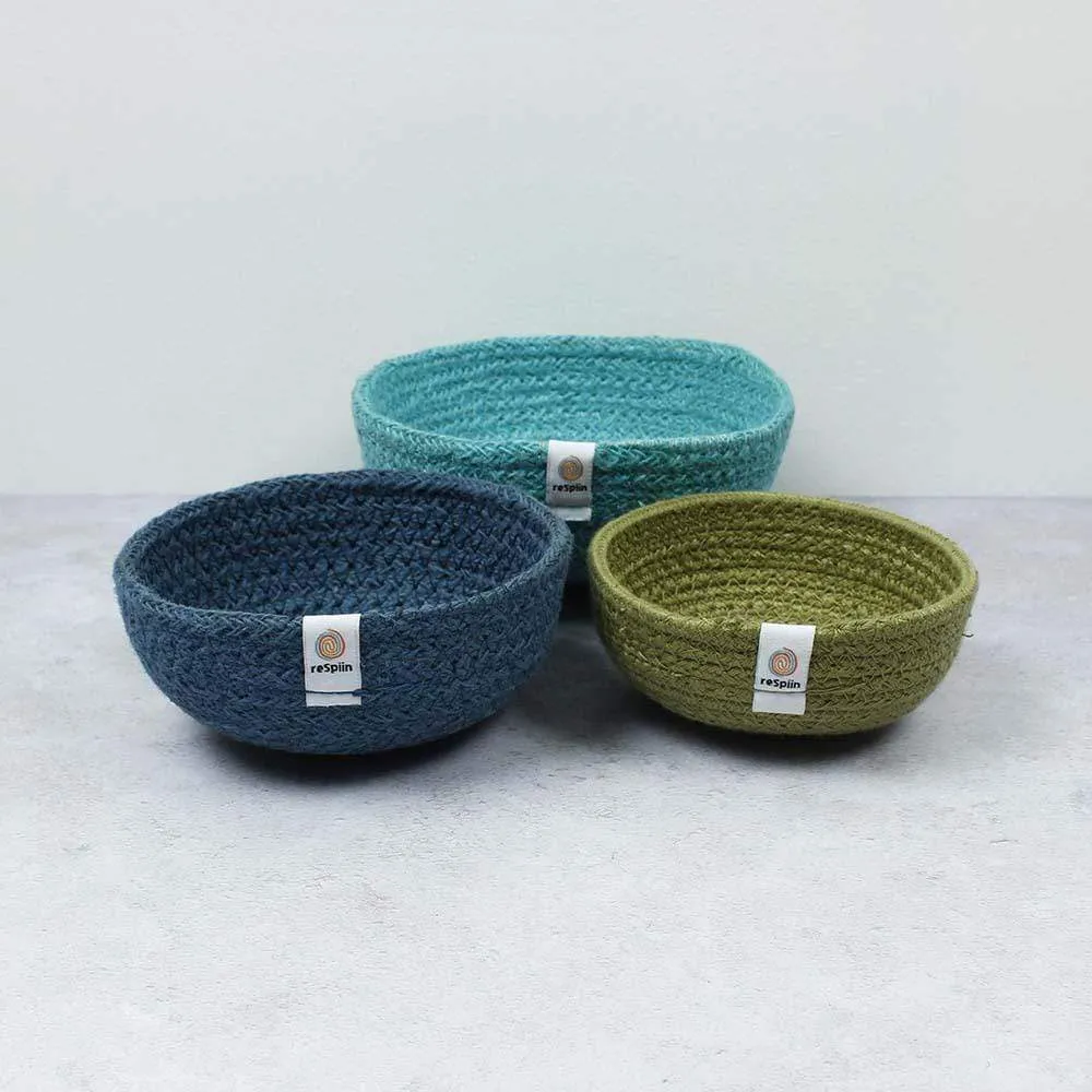 Respiin Jute Mini Bowl Set - Ocean