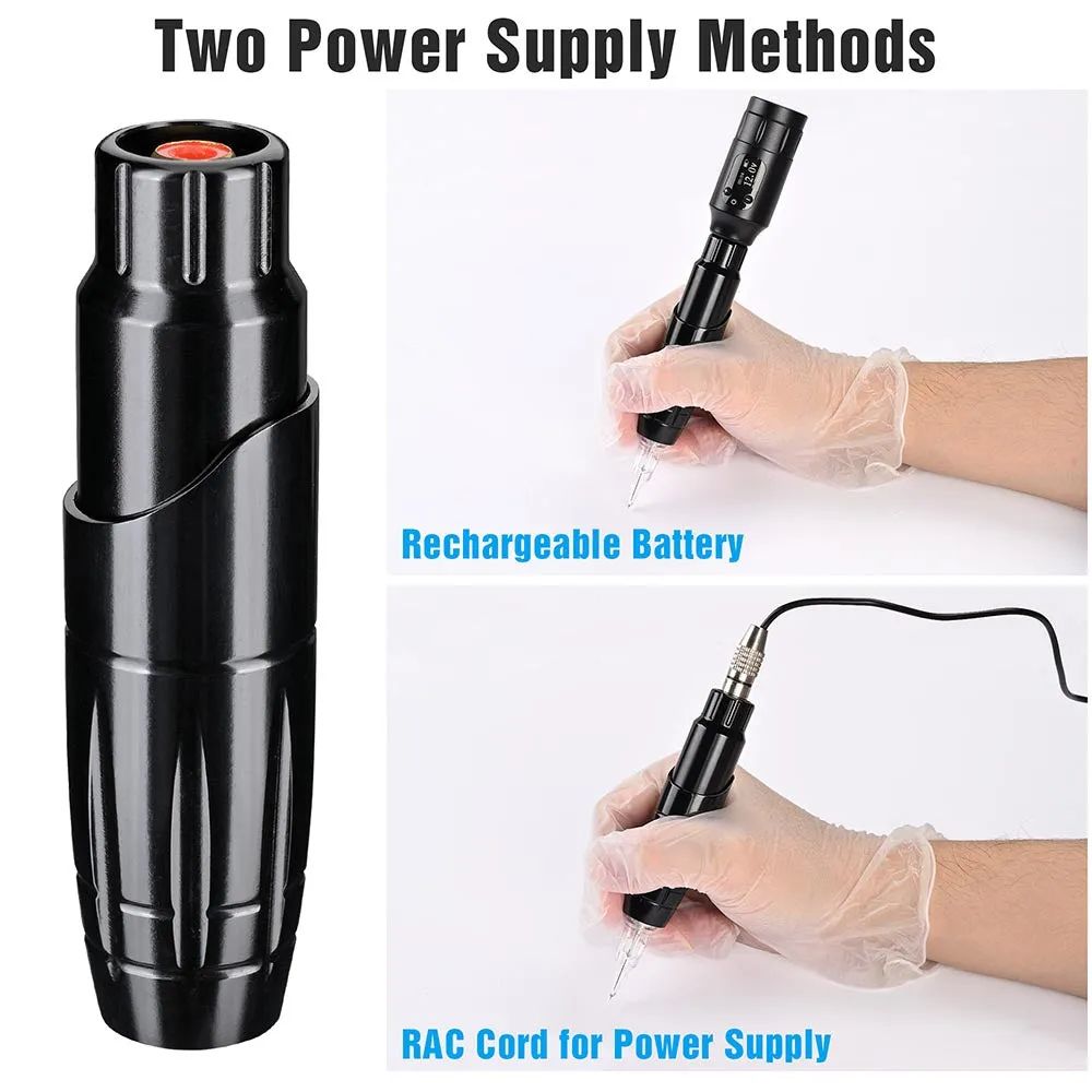 Rotary Tattoo Pen with Battery 50-Needles & Case