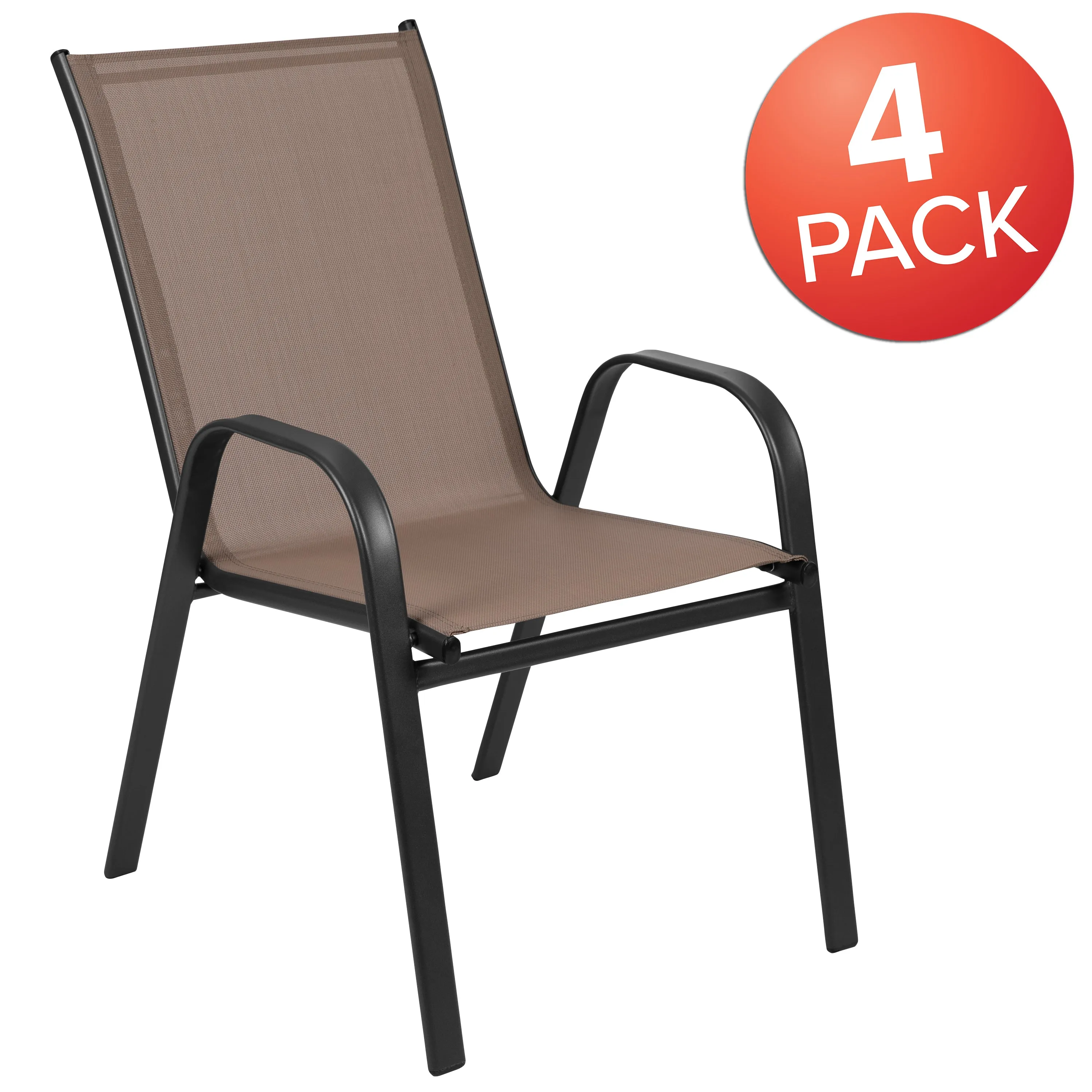 Set of 4 Sling Patio Chairs for Restaurant and Residential Outdoor Spaces